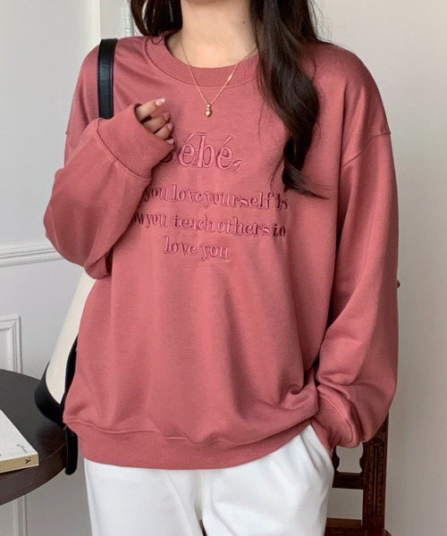 「emi+」 スウェットカットソー FREE ベージュ レディース_画像2