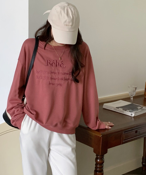 「emi+」 スウェットカットソー FREE ベージュ レディース_画像4