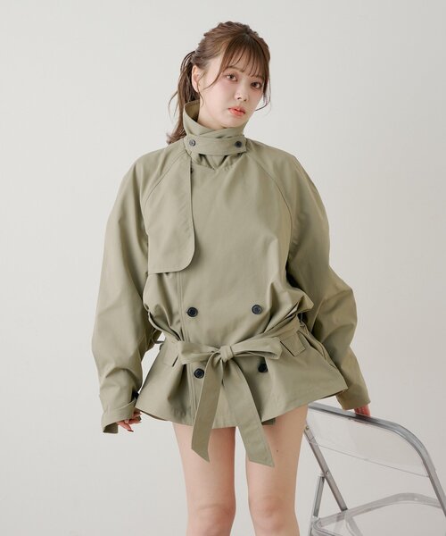 未使用タグ付き⭐︎Chicoミドル丈ルーズトレンチコート セール】ミドル丈ルーズトレンチコート（トレンチコート）｜Chico