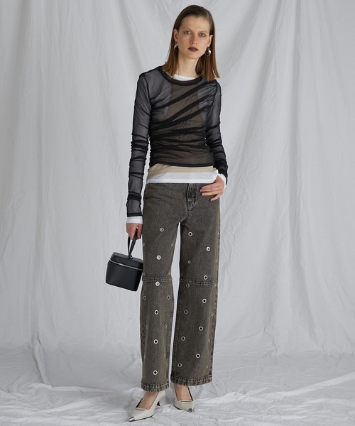 「PRANK PROJECT」 デニムパンツ 38 ブラック レディース_画像9