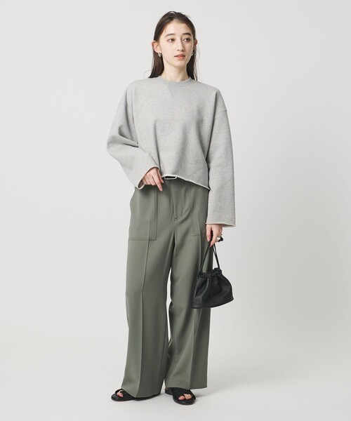 【新品未使用】＜SACRA＞カットオフ スウェット　グレー SACRA（サクラ） トレーナー スウェット 「SACRA」ヘムカット