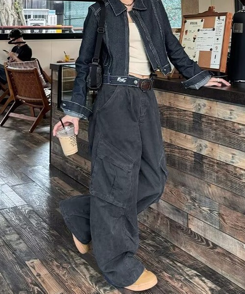 「MEMECLE」 カーゴパンツ M ベージュ レディース_画像9