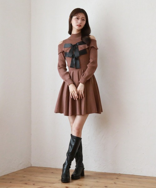 「Cheek」 ニットワンピース MEDIUM モカ レディース_画像4