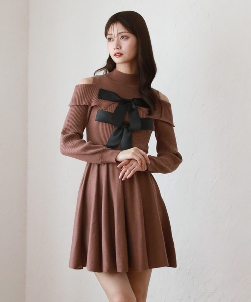 「Cheek」 ニットワンピース MEDIUM モカ レディース_画像6