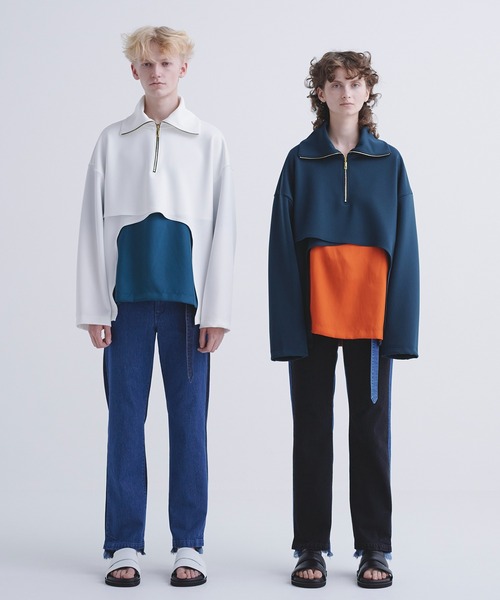 「CULLNI」 デニムパンツ 0 ブラック×ブルー メンズ_2