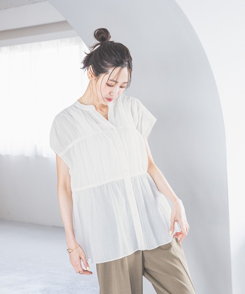 「GLOBAL WORK」 ノースリーブブラウス LARGE レッド レディース_画像6