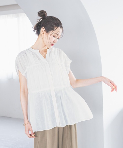 「GLOBAL WORK」 ノースリーブブラウス LARGE レッド レディース_画像7