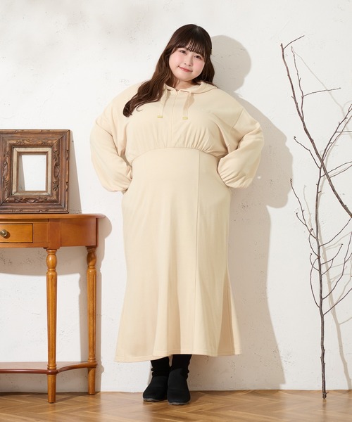 「Louiosy」 長袖ワンピース 3L チャコールグレー レディース_画像2