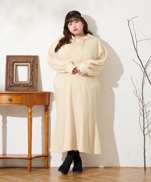 「Louiosy」 長袖ワンピース 3L チャコールグレー レディース_画像3