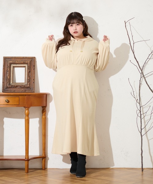 「Louiosy」 長袖ワンピース 3L チャコールグレー レディース_画像4