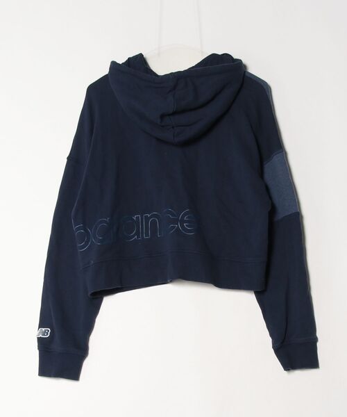 「New Balance」 プルオーバーパーカー LARGE ネイビー レディース_画像2