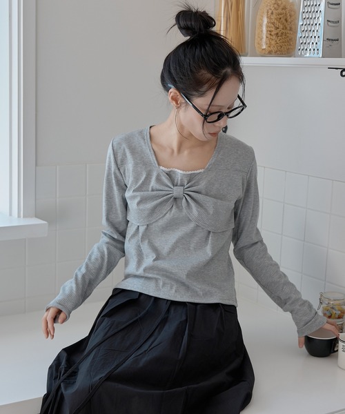 「UNE MANSION」 長袖カットソー SMALL ブラック レディース_画像4