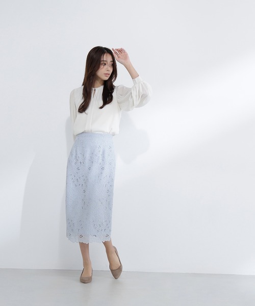 「NATURAL BEAUTY BASIC」 長袖ブラウス MEDIUM グレイッシュベージュ レディース_画像2
