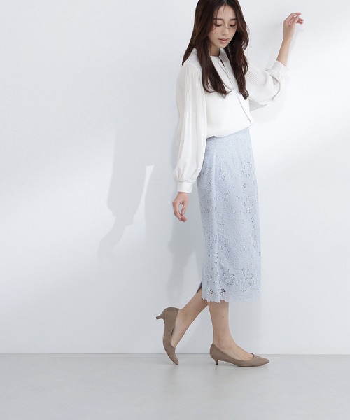 「NATURAL BEAUTY BASIC」 長袖ブラウス MEDIUM グレイッシュベージュ レディース_画像4