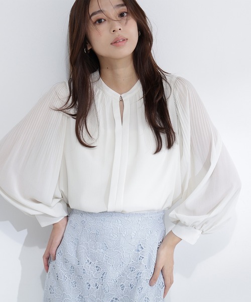 「NATURAL BEAUTY BASIC」 長袖ブラウス MEDIUM グレイッシュベージュ レディース_画像9