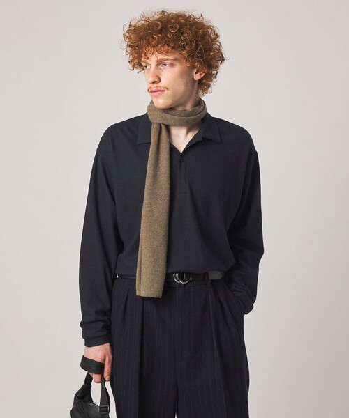 Steven Alan ポロシャツ ブラック STEVEN ALAN（スティーブンアラン） ポロシャツ ミルド ウール 1B
