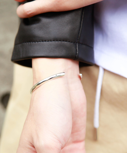 バングル Genri/Silver Round Bangle Black Diamond ファッション