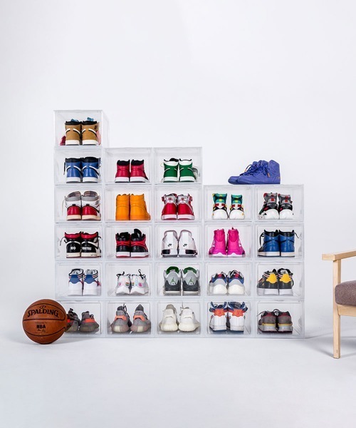 シューズケースBORDERS BY BALCONY ピンク ボックス型 entre square 収納 bcl/シューズケース シューズボックス シュー