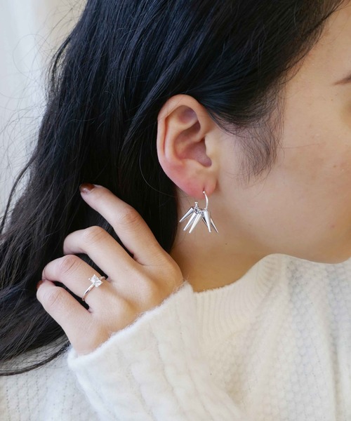 e.m. ピアス 2PsetシルバースタッズコーンピアスM レディース