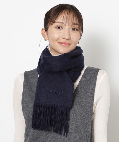 FURLA ストール マフラー カシミヤ100％ 無地 洗える ビッグ