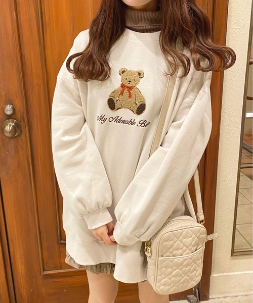 apres jour（アプレジュール） ワンピース くま刺繍スウェット