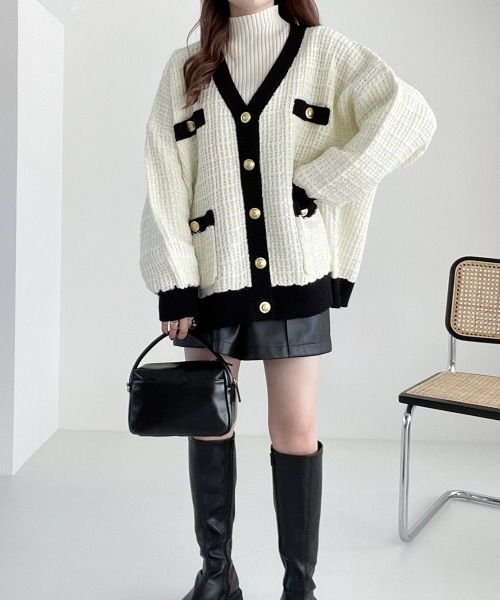 美品　HARRODS カーディガン ハロッズ Harrods カーディガン 2 グレー 灰色 花柄 フラワー柄 /JS