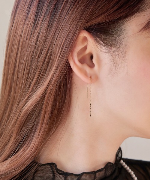 Phoebe（フィービー） ピアス 「K10」グリッターアメリカンチェーン