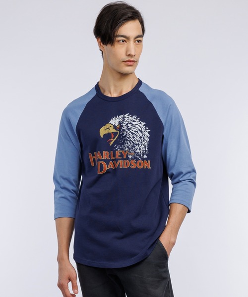 Harley Davidson tシャツ クラシックイーグルラグランTシャツ