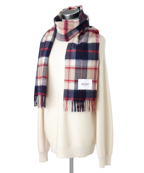 MACKINTOSH PHILOSOPHY カシミア 大判 ストール ウォッシャブルカシミヤハウスチェックストール(マフラー・ストール