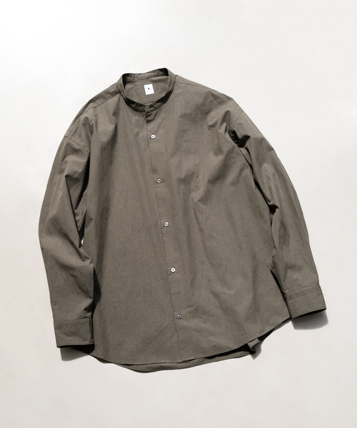 edifice la boucle バンドカラーシャツ 44 日本製 EDIFICE LA BOUCLE シャツ ブラウス 「LA / ラブークル