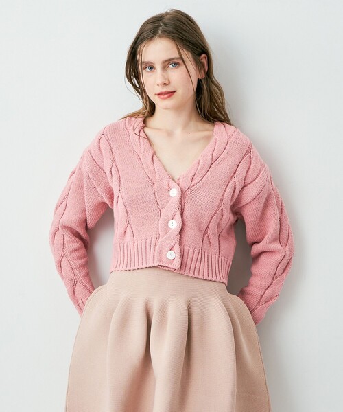 DEICY（デイシー） カーディガン ケーブルデザインショート