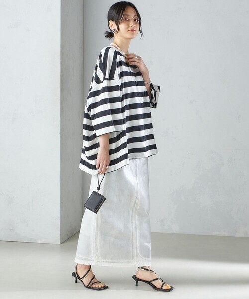 タグ付✨未使用 onit ビッグシルエットジャケット リネン混 SHIPS tシャツ 「SHIPS別注」onit:「手洗い可能」ボーダー