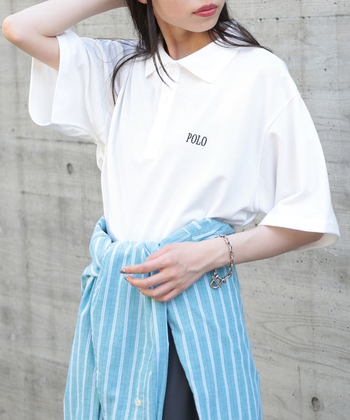 tシャツ over size polo like tops / オーバーサイズポロライクトップス レディース U.S. POLO ASSN. ポロシャツ ポロ 「Ada.別注」U.S. バイカラー