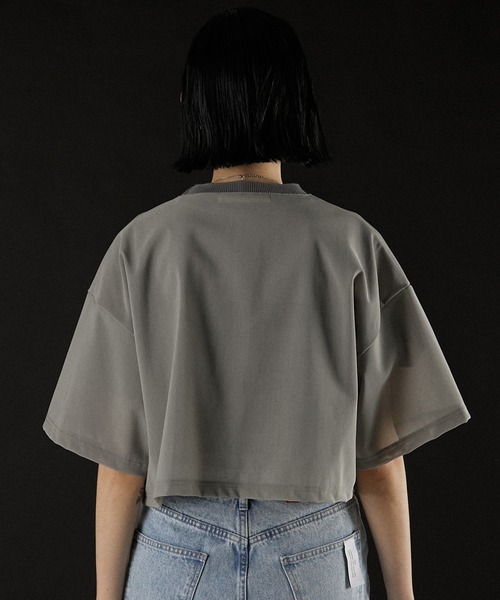 CHEHON 　PRANK PROJECT プランクプロジェクト　メッシュ メッシュギャザーTEE / Mesh Gathered Tee（Tシャツ/カットソー