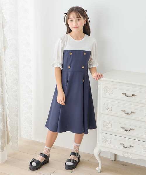 Amourire girl ワンピース トレンチドッキングワンピース(130cm