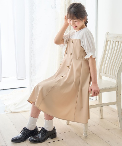 Amourire girl ワンピース トレンチドッキングワンピース(130cm