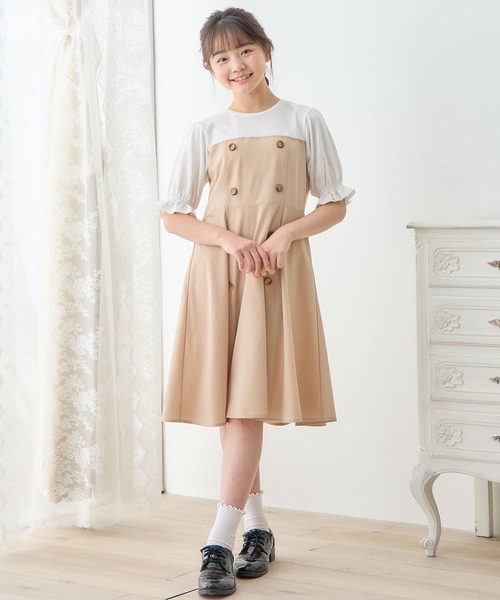 Amourire girl ワンピース トレンチドッキングワンピース(130cm Amourire girl ワンピース トレンチドッキングワンピース(130cm
