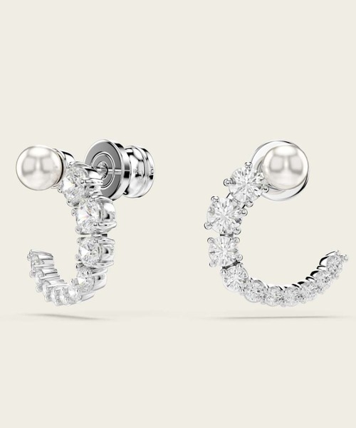 SWAROVSKI クリスタルパヴェ フープ ピアス スワロフスキー SWAROVSKI ピアス 「公式」「スワロフスキー」Matrix フープ
