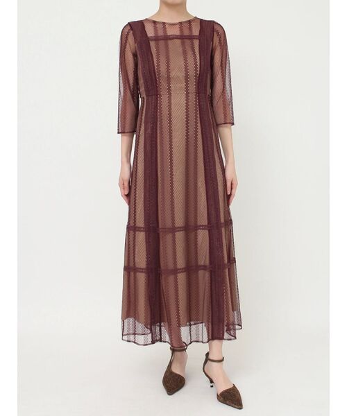 美品✨ラグナムーン　ジオメトリックレースワンピース　M LAGUNAMOON ドレス LADYジオメトリックレースワンピース