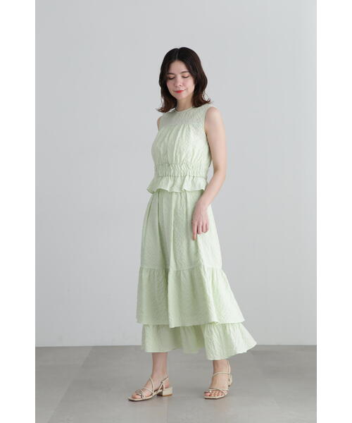 JILL STUART スカート ドビーサッカーシャーリングスカート