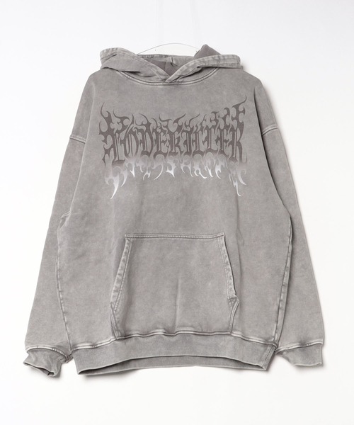 パーカー A'GEM/9 × .kom 「LOVE KILLER/ラブ キラー」Graphic black letter logo hoodie/グラ