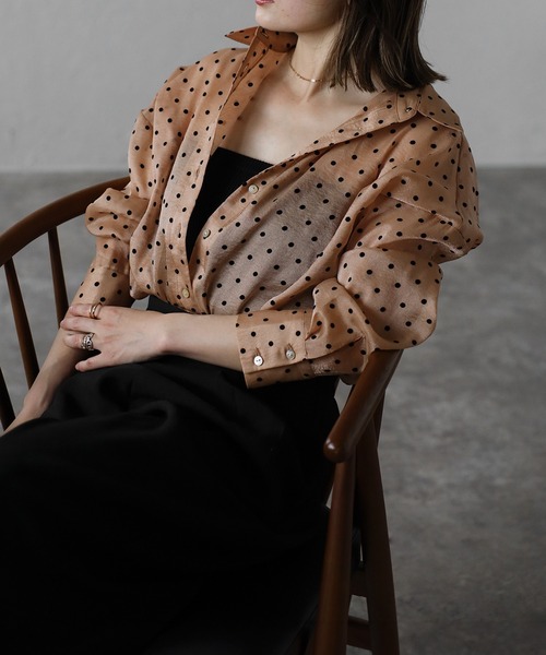 Bonjour Sagan（ボンジュールサガン） ブラウス シャツ ドット