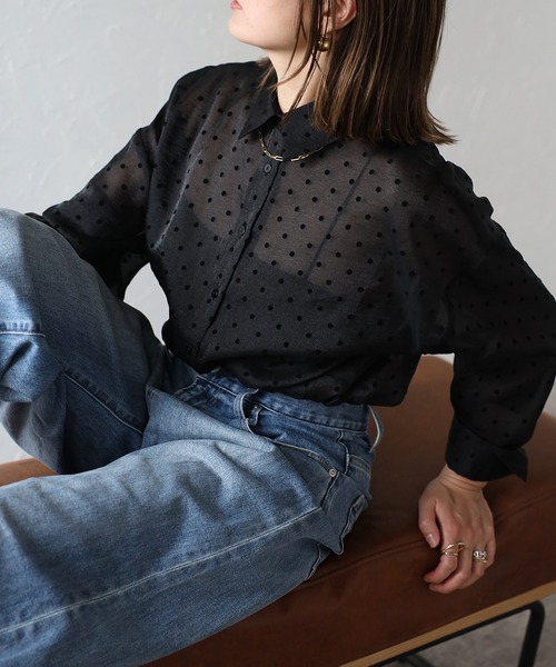 Bonjour Sagan（ボンジュールサガン） ブラウス シャツ ドット