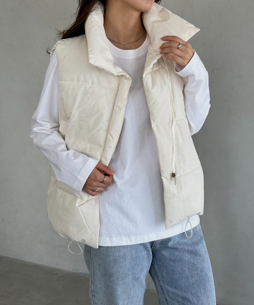 ダウンベスト ベスト 軽量中綿ビッグシルエットベスト レディース