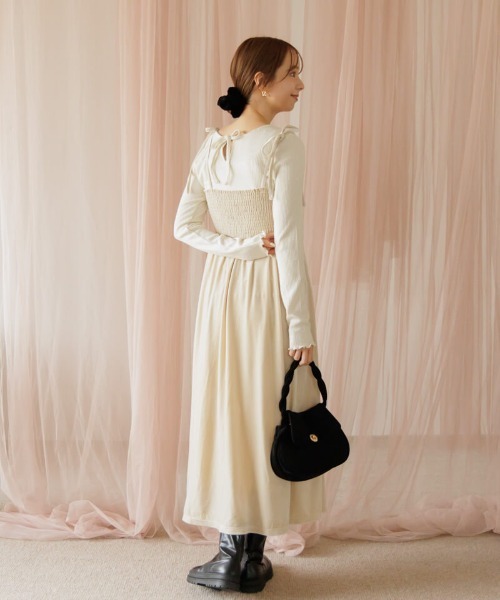 フラワーベロアウエストリブワンピース 楽天市場】ウエストリブ切り替えラインフラワープリントプリーツ