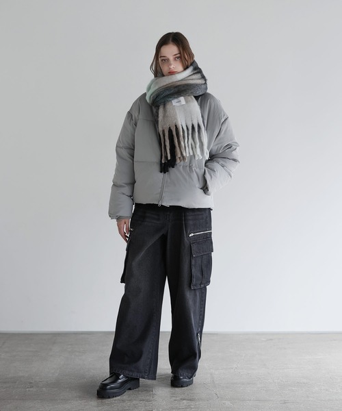 SOCCE マフラー ブロックチェックシャギーフリンジマフラー メンズ