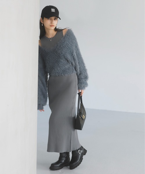 VIS ワンピース 「SET」カシュクールシャギーレイヤード