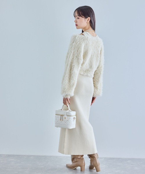 VIS ワンピース 「SET」カシュクールシャギーレイヤード