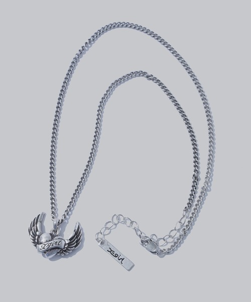 X-girl ネックレス HEART AND WING CHARM NECKLACE レディース