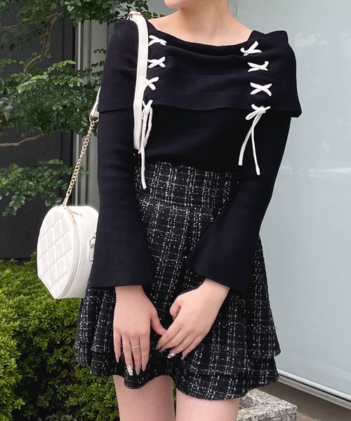 sacai フラワーオフショルニット オフショルダーニット one after another NICE CLAUP ニット セーター 「Holiday collection